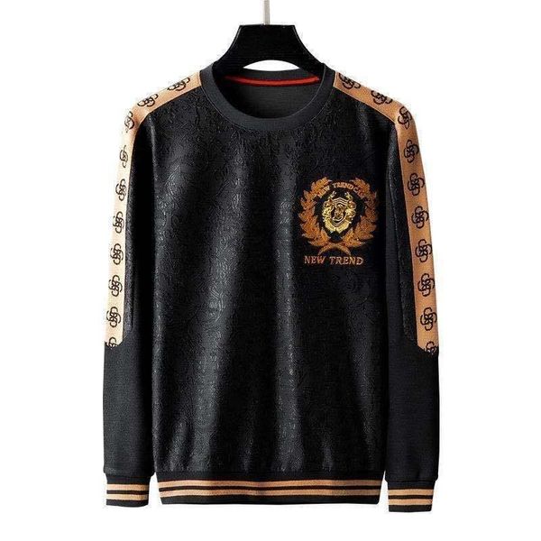 men's hoodies & sweatshirts 2021 autumn and winter dark jacquard crew neck long sleeve sweater stitching webbing large size korean t-sh, Black
men's hoodies & sweatshirts 2021 autumn and winter dark jacquard crew neck long sleeve sweater stitching webbing large size korean t-sh, Black
