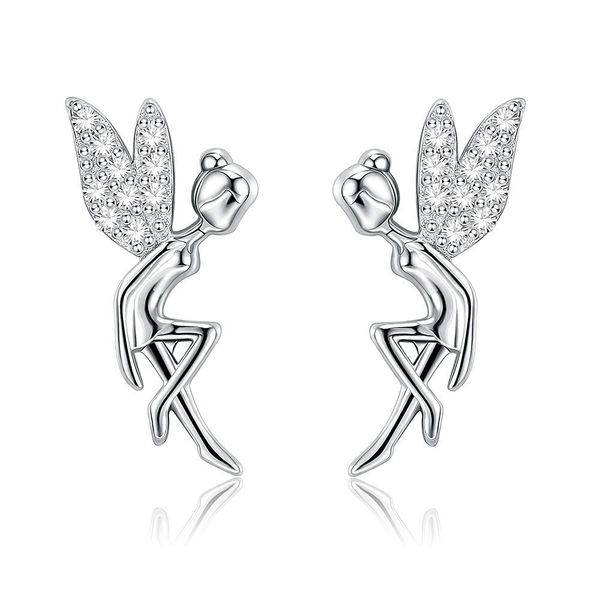 silverhoo 925 sterling silver for women cute fairy tale little angel stud earrings simple fashion jewelry 2021, Golden;silver
silverhoo 925 sterling silver for women cute fairy tale little angel stud earrings simple fashion jewelry 2021, Golden;silver