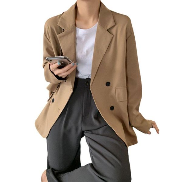 women's suits & blazers hirigin 2021 women\u2021s fashion solid color suit personality double breasted loose long sleeve blazer elegant, White;black
women's suits & blazers hirigin 2021 women\u2021s fashion solid color suit personality double breasted loose long sleeve blazer elegant, White;black