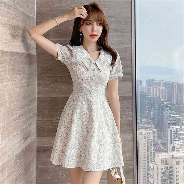 print one piece korean lace womens dresses puff sleeve high waist floral 3012, Black;gray 
print one piece korean lace womens dresses puff sleeve high waist floral 3012, Black;gray