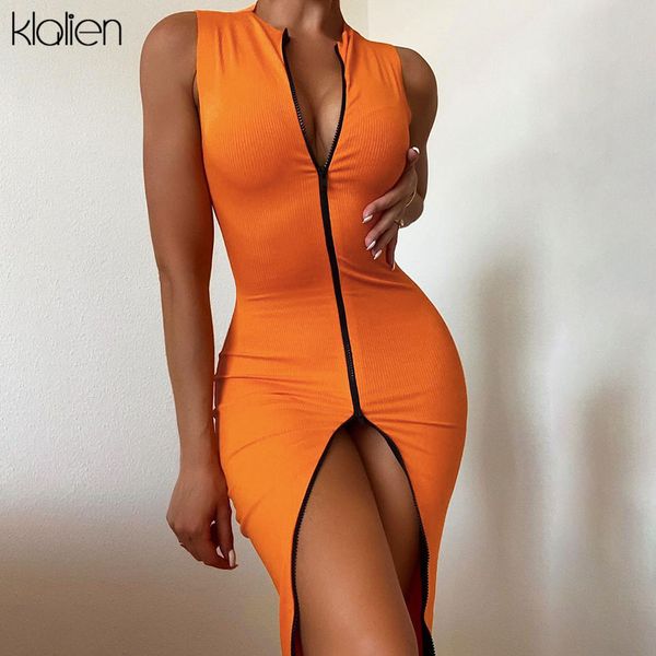 Fashion Casual Sleeveless O Neck Zipper Long Dress For Women New Slim Stretch Solid Rib Knitted Y2K Bodycon Dresses, Black
Fashion Casual Sleeveless O Neck Zipper Long Dress For Women New Slim Stretch Solid Rib Knitted Y2K Bodycon Dresses, Black
