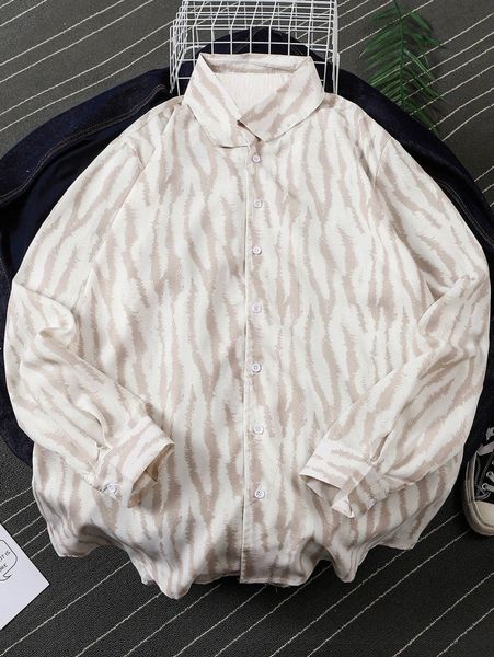 men random zebra striped shirt d3vb#, White;black 
men random zebra striped shirt d3vb#, White;black