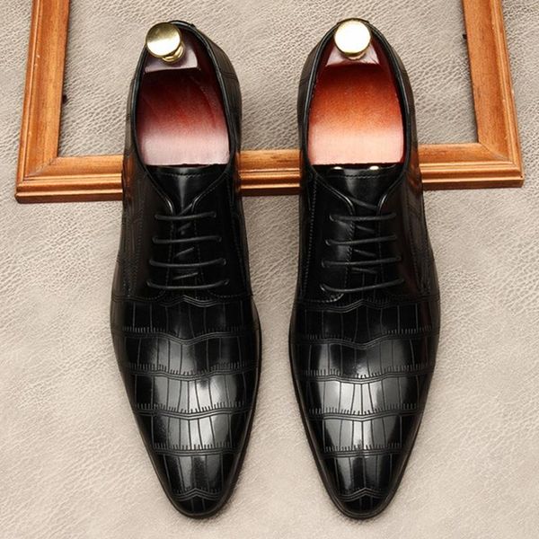dress shoes italian designer pointed toe derby man office genuine leather formal oxfords pattern men's wedding flats mde166, Black
dress shoes italian designer pointed toe derby man office genuine leather formal oxfords pattern men's wedding flats mde166, Black