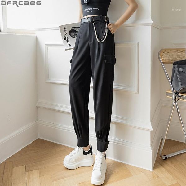 spring summer cargo pants women casual streetwear with belt loose harem high waist beige white black ladies trousers women's & capris, Black;white
spring summer cargo pants women casual streetwear with belt loose harem high waist beige white black ladies trousers women's & capris, Black;white