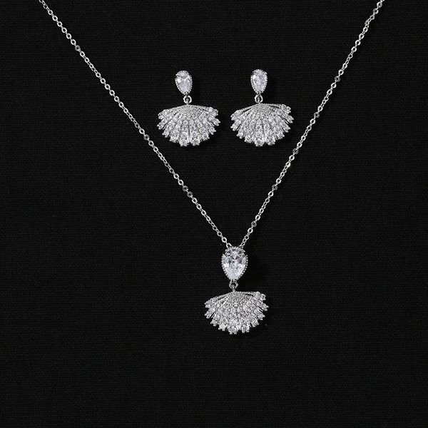 earrings & necklace jewelry set hadiyana romantic temperament shell shape and women party got engaged cn1216 conjunto de joyas, Silver
earrings & necklace jewelry set hadiyana romantic temperament shell shape and women party got engaged cn1216 conjunto de joyas, Silver