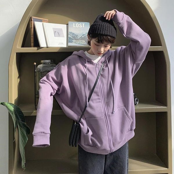 2021 new spring autumn zip up hoodies vintage purple hooded sweatshirt style women pocket long sleeve harajuku oversized l69h, Black
2021 new spring autumn zip up hoodies vintage purple hooded sweatshirt style women pocket long sleeve harajuku oversized l69h, Black