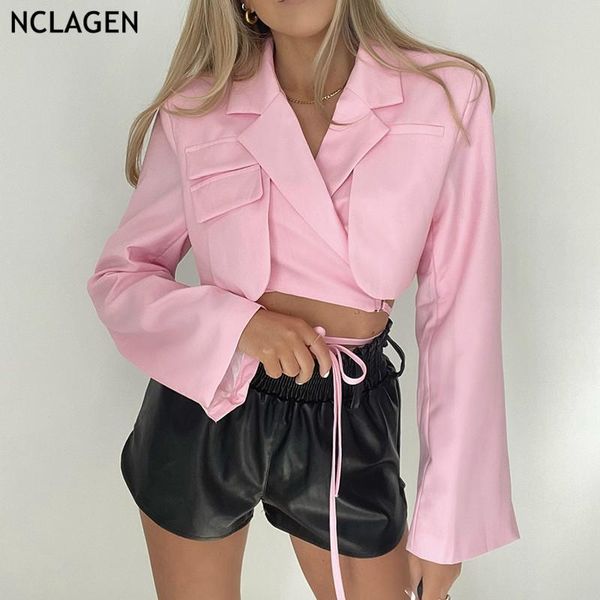 women's suits & blazers nclagen office lady chic blazer stylish patchwork long sleeve crop outerwear women street fashion lace up ol cl, White;black
women's suits & blazers nclagen office lady chic blazer stylish patchwork long sleeve crop outerwear women street fashion lace up ol cl, White;black
