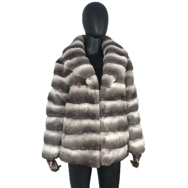 women's fur & faux jacket women coats chinchilla natural coat classic fashion turn down collar, Black
women's fur & faux jacket women coats chinchilla natural coat classic fashion turn down collar, Black