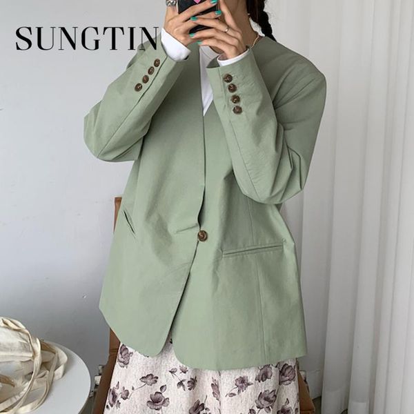 sungtin korean v-neck casual blazer jackets women office lady loose work blazer suit coat solid vintage elegant outwear chic, White;black
sungtin korean v-neck casual blazer jackets women office lady loose work blazer suit coat solid vintage elegant outwear chic, White;black