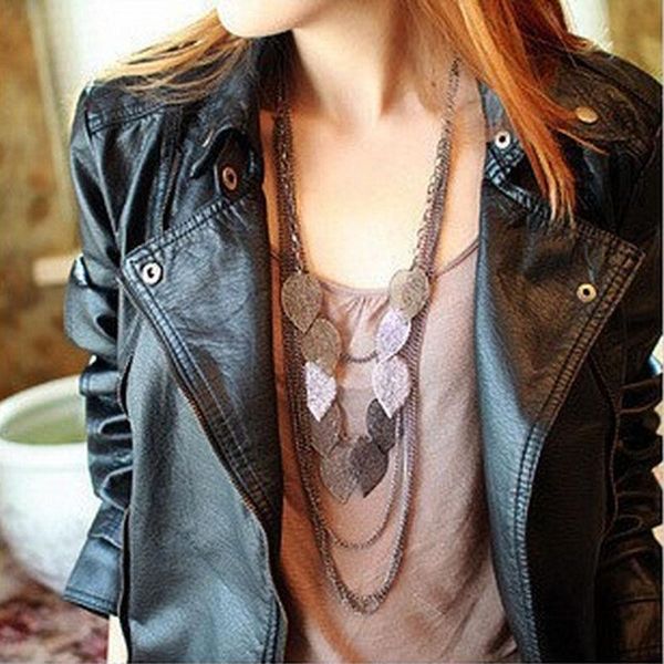 chains multi-layer leaves necklace bohemian vintage long sweater pendant chain fashion jewelry stray neckace for women, Silver
chains multi-layer leaves necklace bohemian vintage long sweater pendant chain fashion jewelry stray neckace for women, Silver