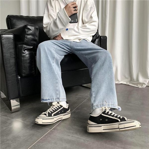 men's jeans summer straight men solid color korean fashion loose casual retro harajuku streetwear denim trousers, Blue
men's jeans summer straight men solid color korean fashion loose casual retro harajuku streetwear denim trousers, Blue