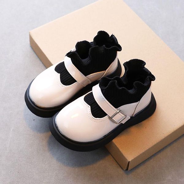 boots kids splicing shoes patent leather knit for girl buckle ankle 2021 autumn school uniform dress child size 26-36, Black;grey
boots kids splicing shoes patent leather knit for girl buckle ankle 2021 autumn school uniform dress child size 26-36, Black;grey