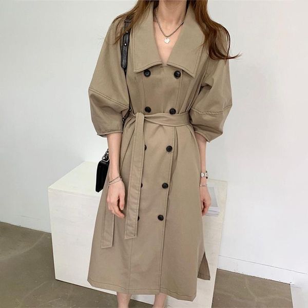 women's trench coats women turn-down collar double breasted vintage puff sleeve sashes slim casual high waist long windbreaker autumn 2, Tan;black
women's trench coats women turn-down collar double breasted vintage puff sleeve sashes slim casual high waist long windbreaker autumn 2, Tan;black