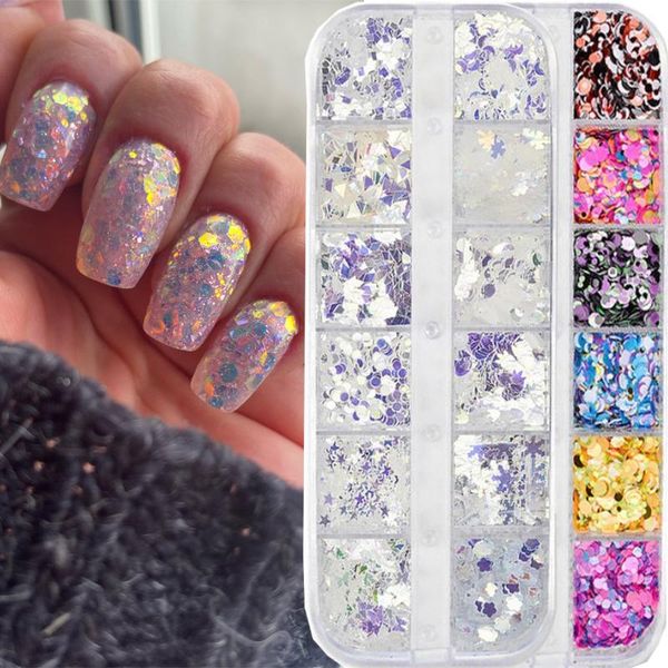 nail glitter flakes sequin 12 grids holographic mixed shimmer mirror powder glow manicure professtional art decoration, Silver;gold
nail glitter flakes sequin 12 grids holographic mixed shimmer mirror powder glow manicure professtional art decoration, Silver;gold