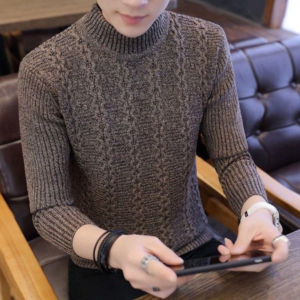 men's sweaters 2021 winter semi-turtleneck sweater trend slim fit thickened knitted youth, White;black
men's sweaters 2021 winter semi-turtleneck sweater trend slim fit thickened knitted youth, White;black
