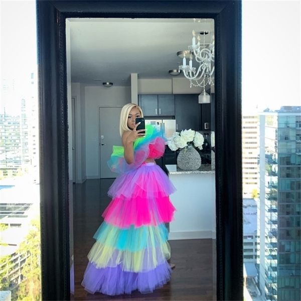 multi color high low long tulle skirts elegant tiered female tutu skirt zipper style fashion ruffle asymmetrical rainbow skirts 210315, Black
multi color high low long tulle skirts elegant tiered female tutu skirt zipper style fashion ruffle asymmetrical rainbow skirts 210315, Black