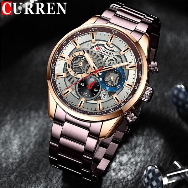 wristwatches curren man sport wristwatch waterproof auto date chronograph men watch military stainless steel male clock 839, Slivery;brown
wristwatches curren man sport wristwatch waterproof auto date chronograph men watch military stainless steel male clock 839, Slivery;brown