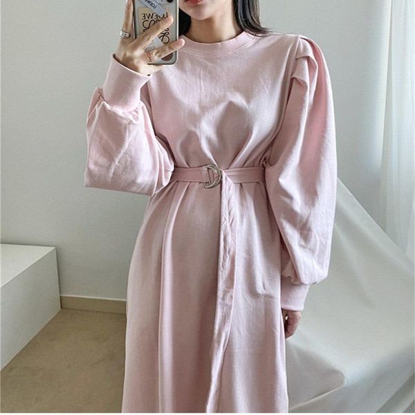 casual dresses vestido de mujer korean chic autumn loose pink o neck puff sleeve hoodies dress women sashes retro wild fashion full, Black;gray
casual dresses vestido de mujer korean chic autumn loose pink o neck puff sleeve hoodies dress women sashes retro wild fashion full, Black;gray