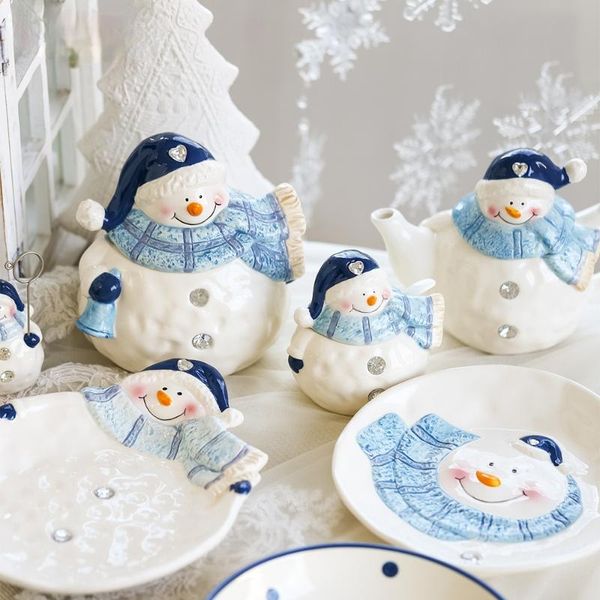 dishes & plates wshyufei cute snowman ceramic crafts snack bowl teapot storage jar seasoning bottle plate home kitchen tableware christmas g
dishes & plates wshyufei cute snowman ceramic crafts snack bowl teapot storage jar seasoning bottle plate home kitchen tableware christmas g