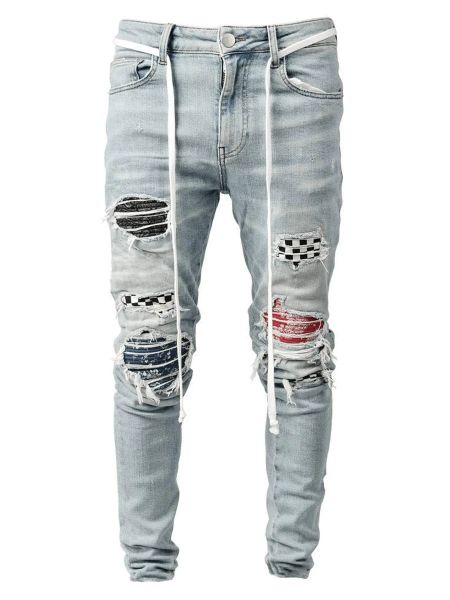 men's jeans high-quality tight fitting hole leggings pencil pants new style, Blue
men's jeans high-quality tight fitting hole leggings pencil pants new style, Blue