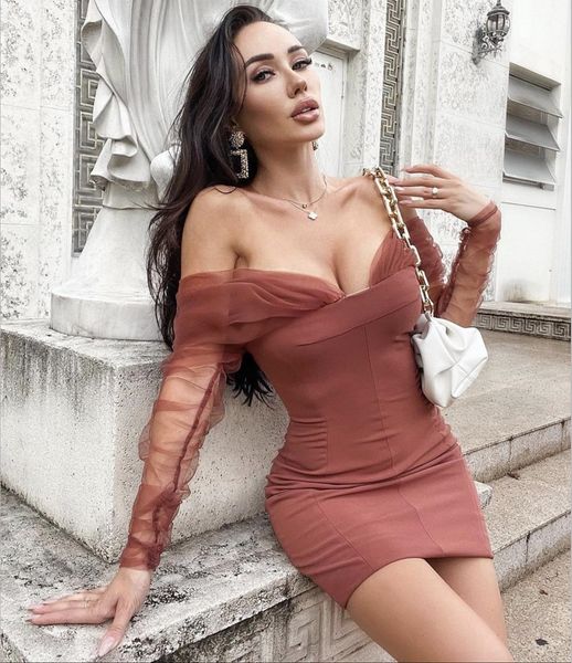new sinly women winter fashion off shoulder brown mesh mini bandage 2021 elegant evening party vestidos xzkk, Black;gray
new sinly women winter fashion off shoulder brown mesh mini bandage 2021 elegant evening party vestidos xzkk, Black;gray