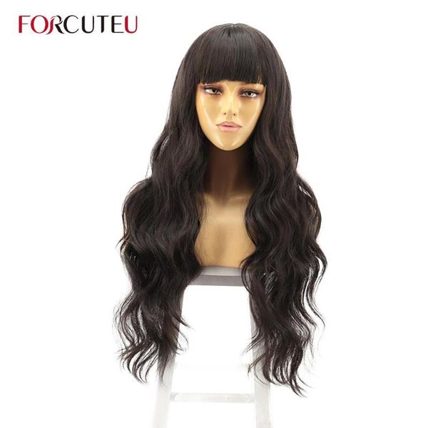 synthetic wigs forcuteu black color long water wave wig with bangs body for women nature heat resistant
synthetic wigs forcuteu black color long water wave wig with bangs body for women nature heat resistant