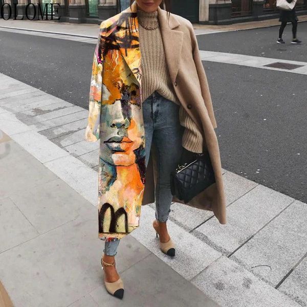 women's wool & blends 2021 casual lapel long sleeve blend coats fashion portrait print women overcoat winter elegant lady cardigan oute, Black
women's wool & blends 2021 casual lapel long sleeve blend coats fashion portrait print women overcoat winter elegant lady cardigan oute, Black