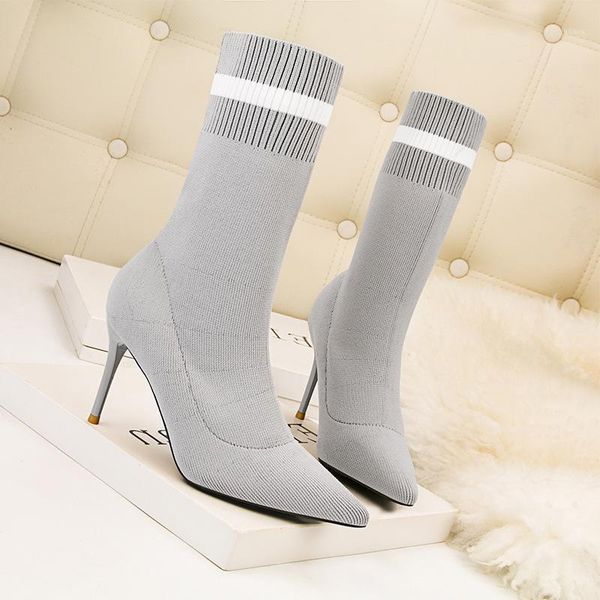boots heel high-heeled thin pointed short medium tube women's boots, elastic stockings and ankle1, Black
boots heel high-heeled thin pointed short medium tube women's boots, elastic stockings and ankle1, Black