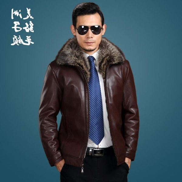 men's fur & faux winter raccoon collar one male coats men short section jacket mens thick genuine leather jackets, Black
men's fur & faux winter raccoon collar one male coats men short section jacket mens thick genuine leather jackets, Black