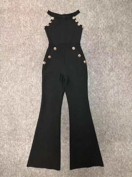 women's jumpsuits & rompers 2021 autumn sleeveless bandage jumpsuit buttons details black bodycon night club long pants, Black;white
women's jumpsuits & rompers 2021 autumn sleeveless bandage jumpsuit buttons details black bodycon night club long pants, Black;white