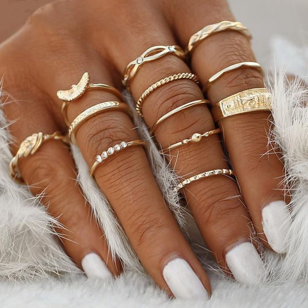 wedding rings modyle 12 pc/set charm gold color midi finger ring set for women vintage boho knuckle party punk jewelry, Slivery;golden
wedding rings modyle 12 pc/set charm gold color midi finger ring set for women vintage boho knuckle party punk jewelry, Slivery;golden