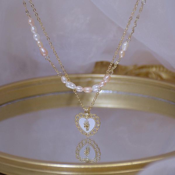 chains 14k gold plated necklace freshwater pearl beads necklaces for women clavicle chain charm shell heart pendant jewelry, Silver
chains 14k gold plated necklace freshwater pearl beads necklaces for women clavicle chain charm shell heart pendant jewelry, Silver
