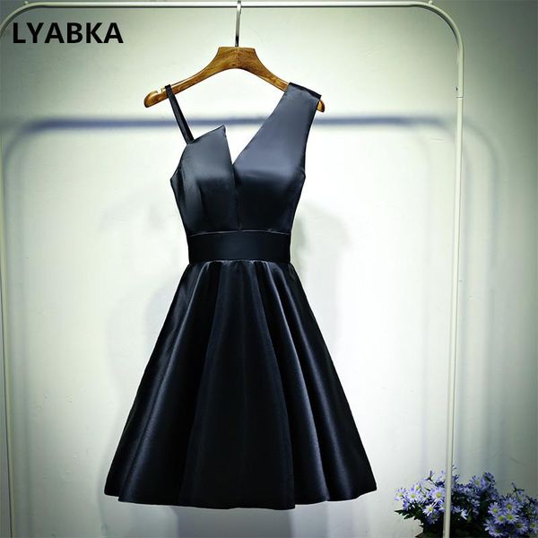party dresses prom vestido de festa fashion dress elegant v-neck black satin short 2021 gala evening, White;black
party dresses prom vestido de festa fashion dress elegant v-neck black satin short 2021 gala evening, White;black