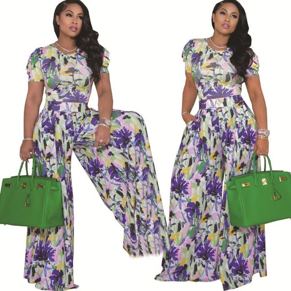 women's two piece pants purple print office lady women outfits two-piece set o-neck short sleeve crop high waist wide-leg 2pc streetwe, White
women's two piece pants purple print office lady women outfits two-piece set o-neck short sleeve crop high waist wide-leg 2pc streetwe, White