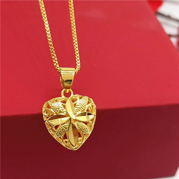 hollow heart pendant chain 18k yellow gold filled classic charm jewelry gift, Silver
hollow heart pendant chain 18k yellow gold filled classic charm jewelry gift, Silver