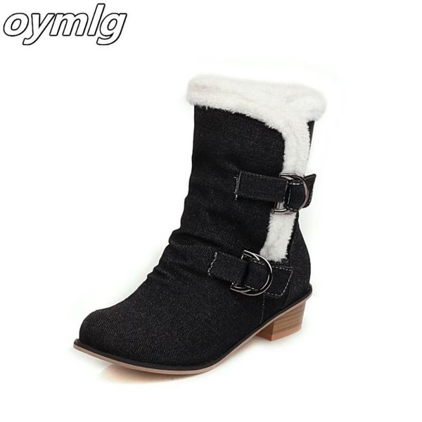 boots women round toe denim jeans ankle belt buckle warm winter snow shoes thick 3colors plus size 35-46, Black
boots women round toe denim jeans ankle belt buckle warm winter snow shoes thick 3colors plus size 35-46, Black