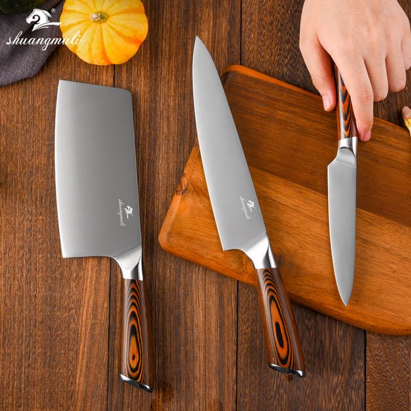 shuangmai 3pcs kitchen cooking knife set 5cr15 stainess stee chef sicing knives peeing chinese vegetabe ceaver knife
shuangmai 3pcs kitchen cooking knife set 5cr15 stainess stee chef sicing knives peeing chinese vegetabe ceaver knife