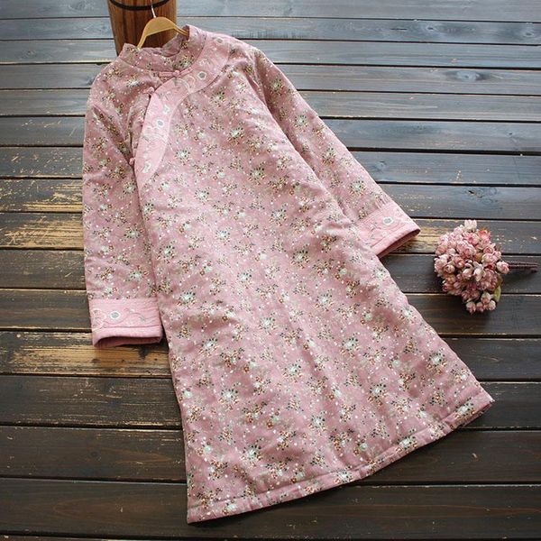 casual dresses women dress print floral 2021 winter retro cotton padded chinese embroidery thick long sleeve warm robe, Black;gray
casual dresses women dress print floral 2021 winter retro cotton padded chinese embroidery thick long sleeve warm robe, Black;gray