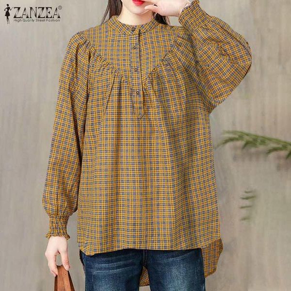 women's blouses & shirts femme vintage button checked street print chemise casual long sleeve grid printed blusa women 2022 plaid blo, White
women's blouses & shirts femme vintage button checked street print chemise casual long sleeve grid printed blusa women 2022 plaid blo, White