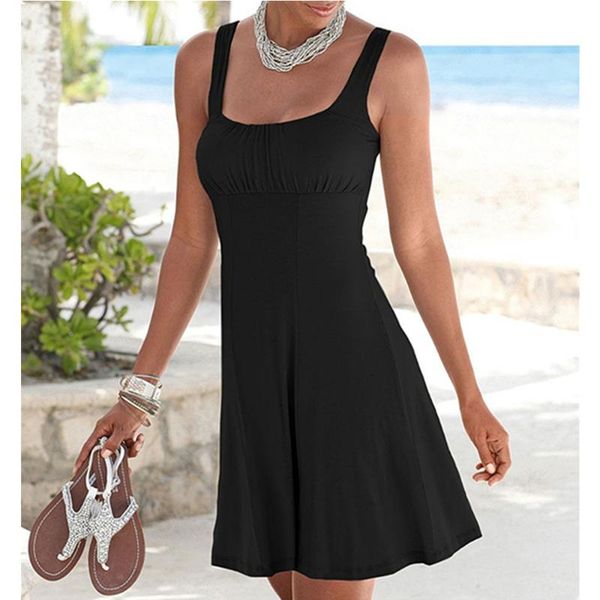 casual dresses black classic mini women summer backless solid spaghetti strap square collar sleeveless a line beach style dress, Black;gray
casual dresses black classic mini women summer backless solid spaghetti strap square collar sleeveless a line beach style dress, Black;gray