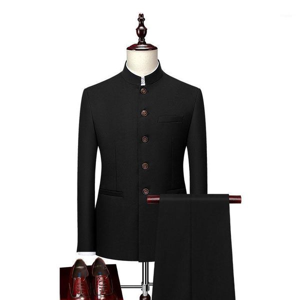 men's suits & blazers classic style stand collar business casual men suit slim fit male wedding grooms clothing solid plus size, White;black
men's suits & blazers classic style stand collar business casual men suit slim fit male wedding grooms clothing solid plus size, White;black