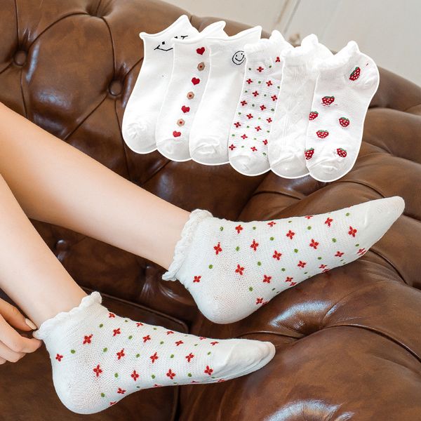 socks children lace shallow mouth boat summer thin invisible smiling face strawberry women's socks, Black;white
socks children lace shallow mouth boat summer thin invisible smiling face strawberry women's socks, Black;white