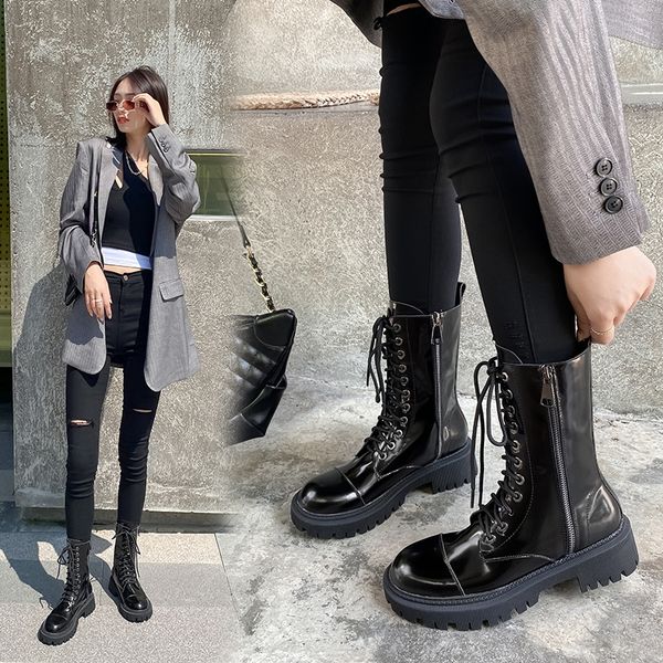England Retro High Street Fashion Cowhide Soft Zippers High Top Martin Boots Women Shoes Woman Botas Mujer Shoes Women 2021 New, Black
England Retro High Street Fashion Cowhide Soft Zippers High Top Martin Boots Women Shoes Woman Botas Mujer Shoes Women 2021 New, Black