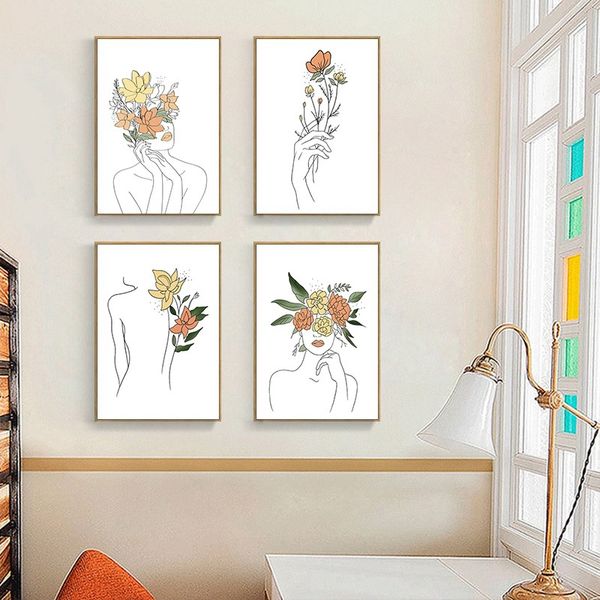 unframed modern minimalist style canvas painting abstract creative flower line woman poster
unframed modern minimalist style canvas painting abstract creative flower line woman poster