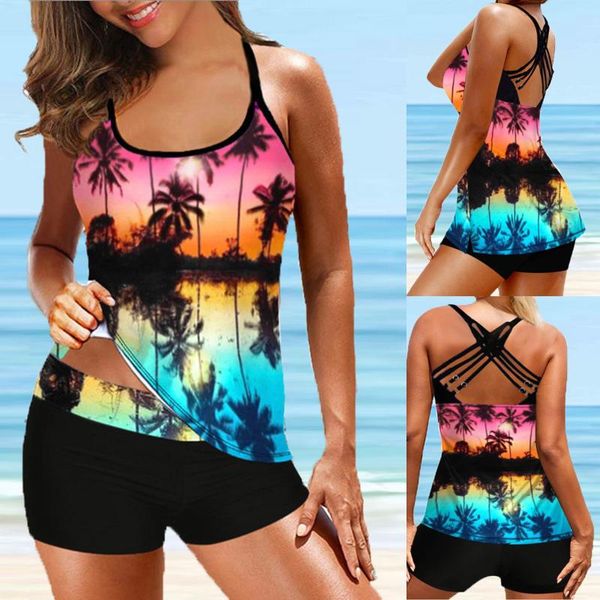 women's swimwear fashion tankini shorts women print backless plus size beach female bathing suit swimming #t2q, White;black
women's swimwear fashion tankini shorts women print backless plus size beach female bathing suit swimming #t2q, White;black