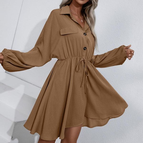 casual dresses boho flowy dress women long sleeve lapel shirt waist bandage button commuting solid color workwear 40#, Black;gray
casual dresses boho flowy dress women long sleeve lapel shirt waist bandage button commuting solid color workwear 40#, Black;gray