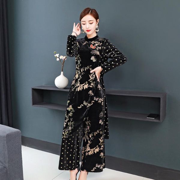 women's two piece pants autumn and winter clothing female 2021 wild suit loose wide leg large size fat mm ladies gold velvet two-piece, White
women's two piece pants autumn and winter clothing female 2021 wild suit loose wide leg large size fat mm ladies gold velvet two-piece, White