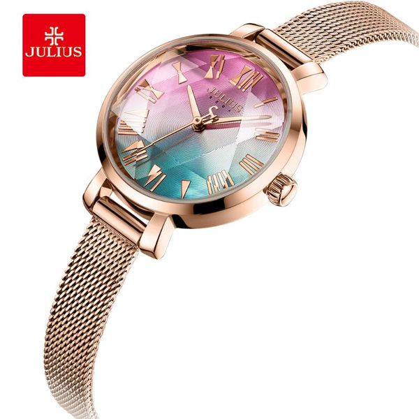 wristwatches julius brand stainless steel mesh belt women watch rainbow gradient color dial ladies quartz dress, Slivery;brown
wristwatches julius brand stainless steel mesh belt women watch rainbow gradient color dial ladies quartz dress, Slivery;brown