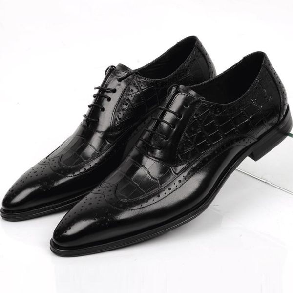 dress shoes men's genuien leather men brogue carving wedding pointed toe laces quality business office career work, Black
dress shoes men's genuien leather men brogue carving wedding pointed toe laces quality business office career work, Black
