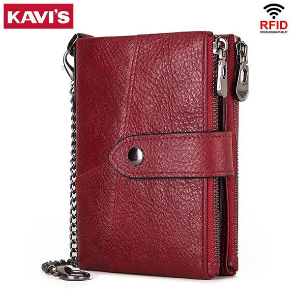 wallets kavis rfid cow leather women fashion red wallet coin purse female chain small money bag card holder portomonee for girls, Red;black
wallets kavis rfid cow leather women fashion red wallet coin purse female chain small money bag card holder portomonee for girls, Red;black